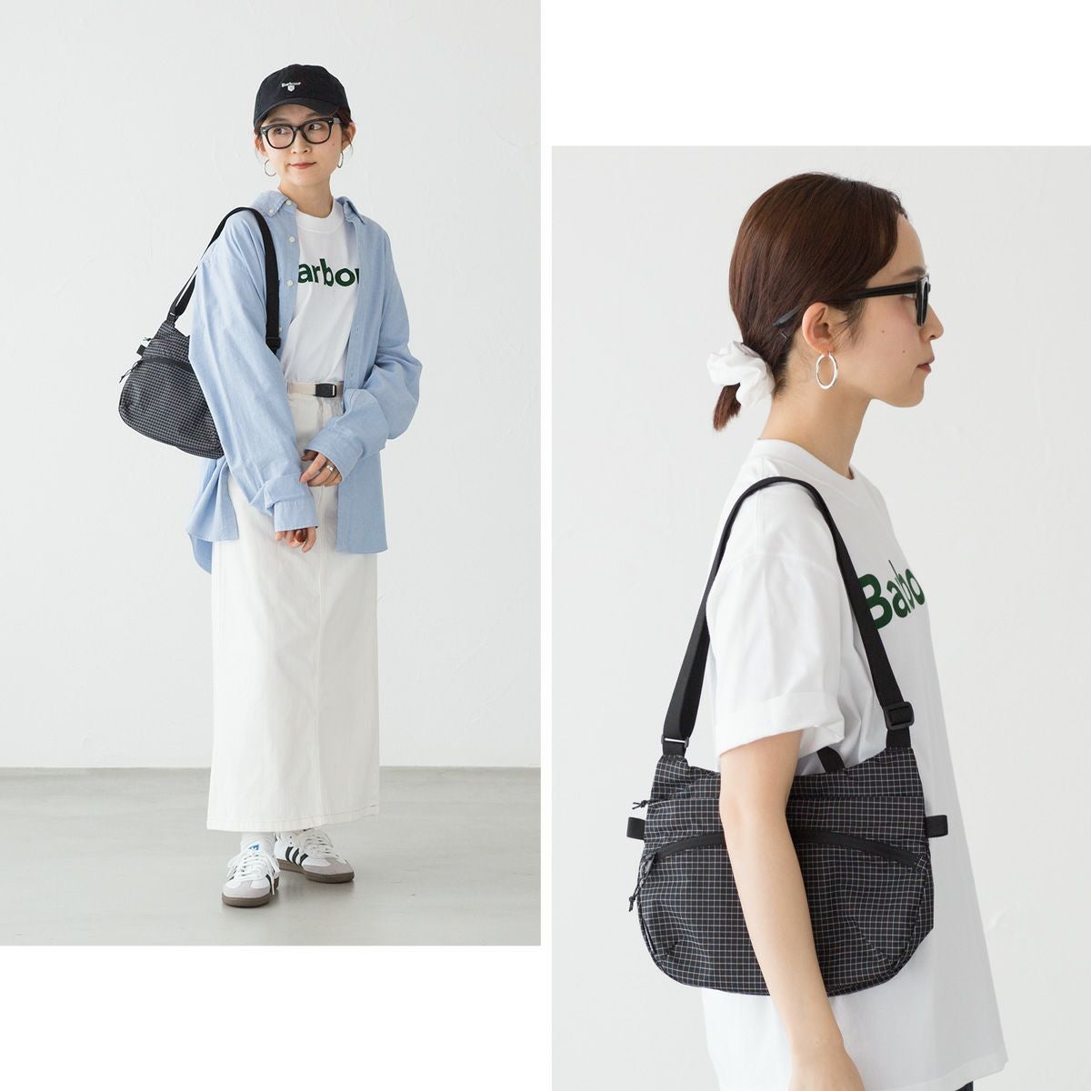 GG柄 ショルダーバック swag ORIGAMI着用 Origami Bag Geo Pattern Black/Purple/Mustard/Grey - Goldyfish Handbags