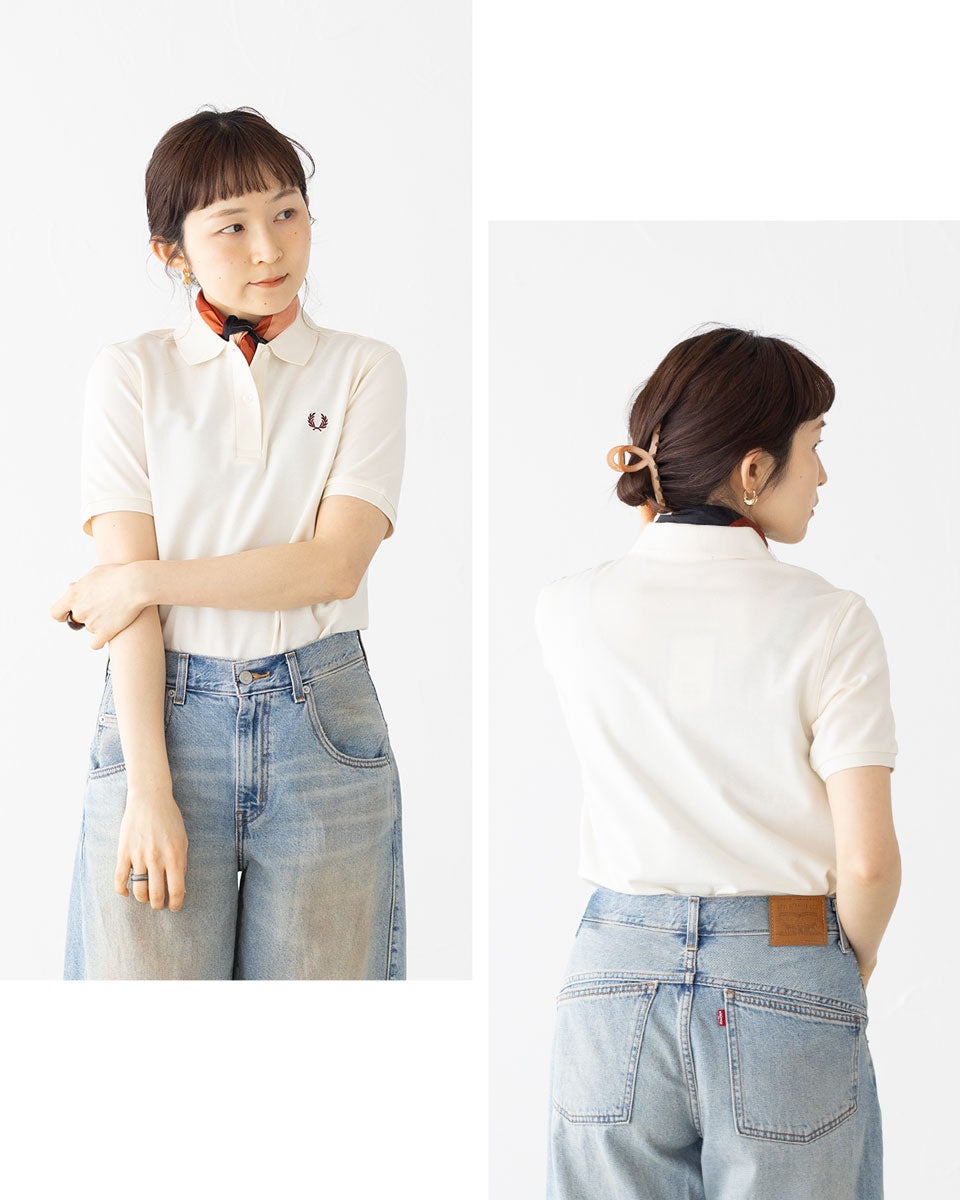 新品❤️フレッドペリー ❤️アイボリー ポロシャツおすすめ フレッドペリー FRED PERRY ポロシャツ G6000 レディース 半袖 鹿の子