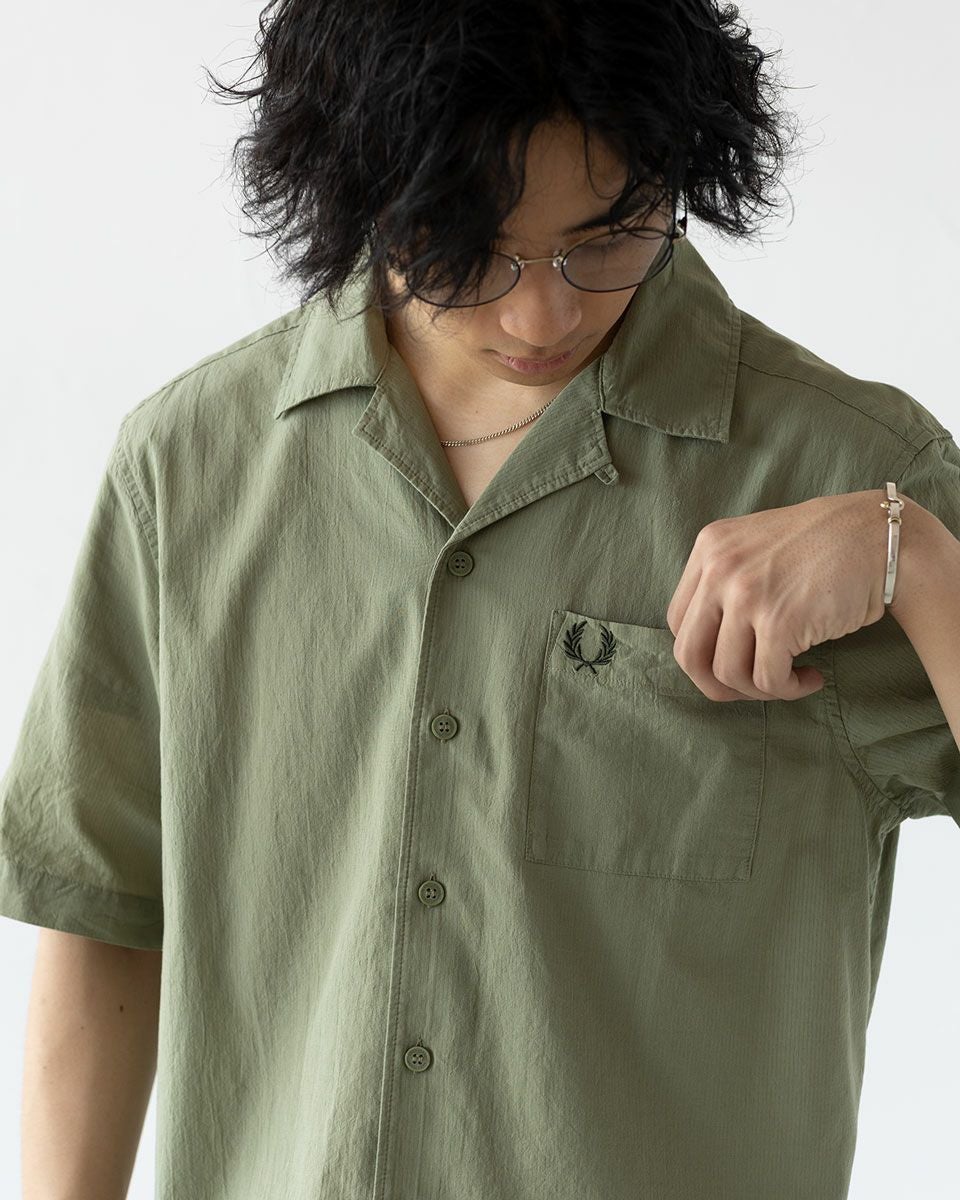 フレッドペリー FRED PERRY ライトウェイト テクスチャー リビアカラー