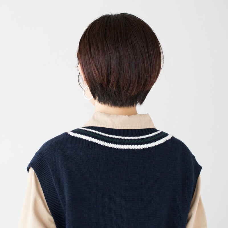 ラコステ コットンポリ ニット チルデンベスト LACOSTE AF010J-99