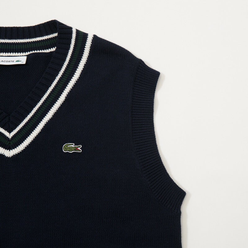 ラコステ(LACOSTE)綿入りベストと薄手撥水コートのセット ラコステ コットンポリ ニット チルデンベスト LACOSTE AF010J-99