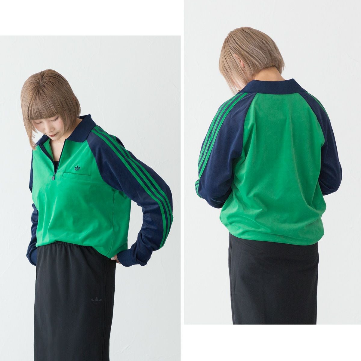 アディダス ジャージ ベロア 70S 長袖 ポロシャツ adidas Originals