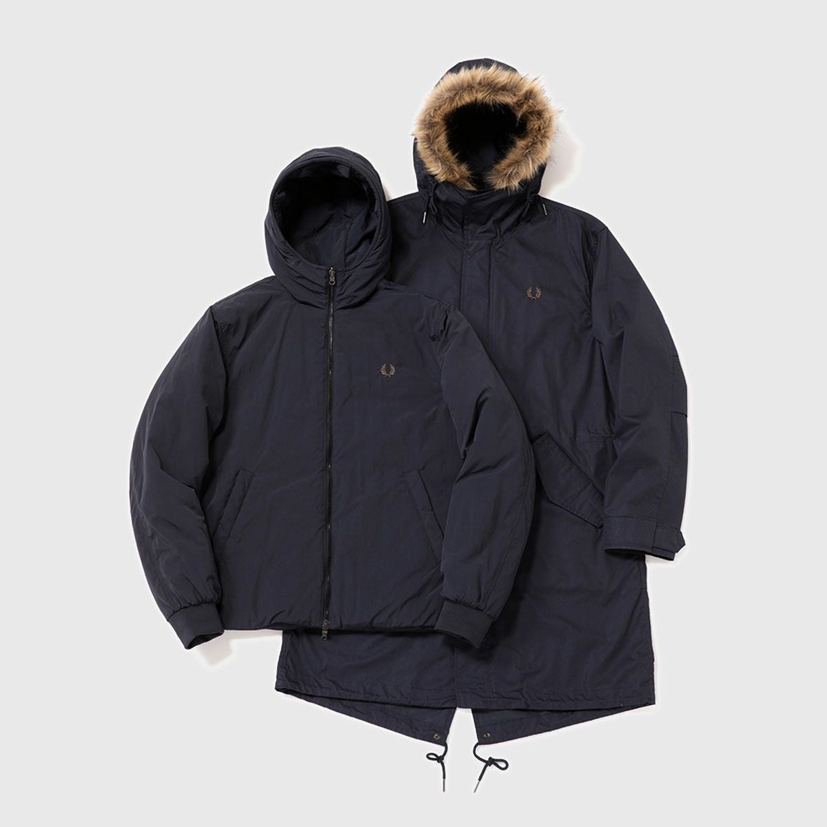 FRED PERRY フレッドペリーライナー付き モッズコート フード ファーM フレッドペリー FRED PERRY モッズコート ジップイン ライナー
