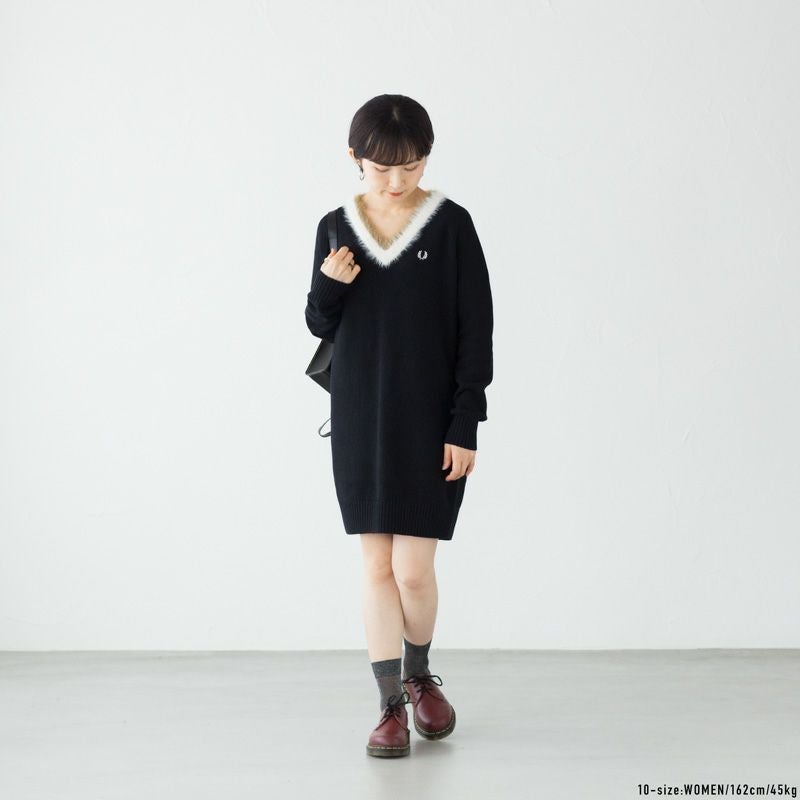 フレッドペリー FRED PERRY テクスチャード トリム Vネック ジャンパー