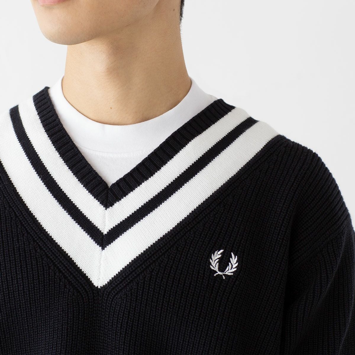 FRED PERRY Vネック　チルデンニット 楽天市場】フレッドペリー FRED PERRY ストライプド Vネック