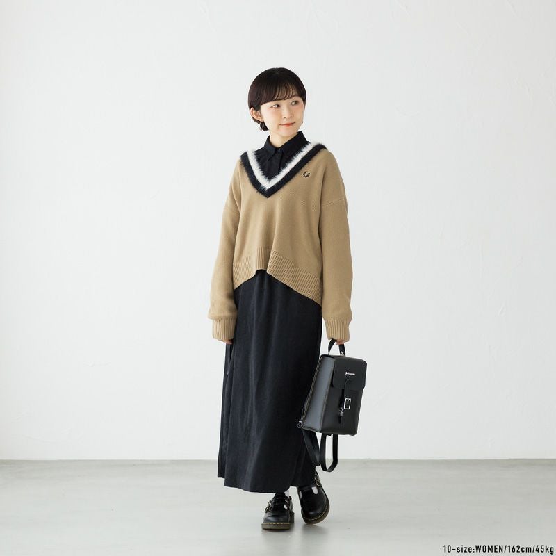 フレッドペリー FRED PERRY テクスチャード トリム Vネック ジャンパー