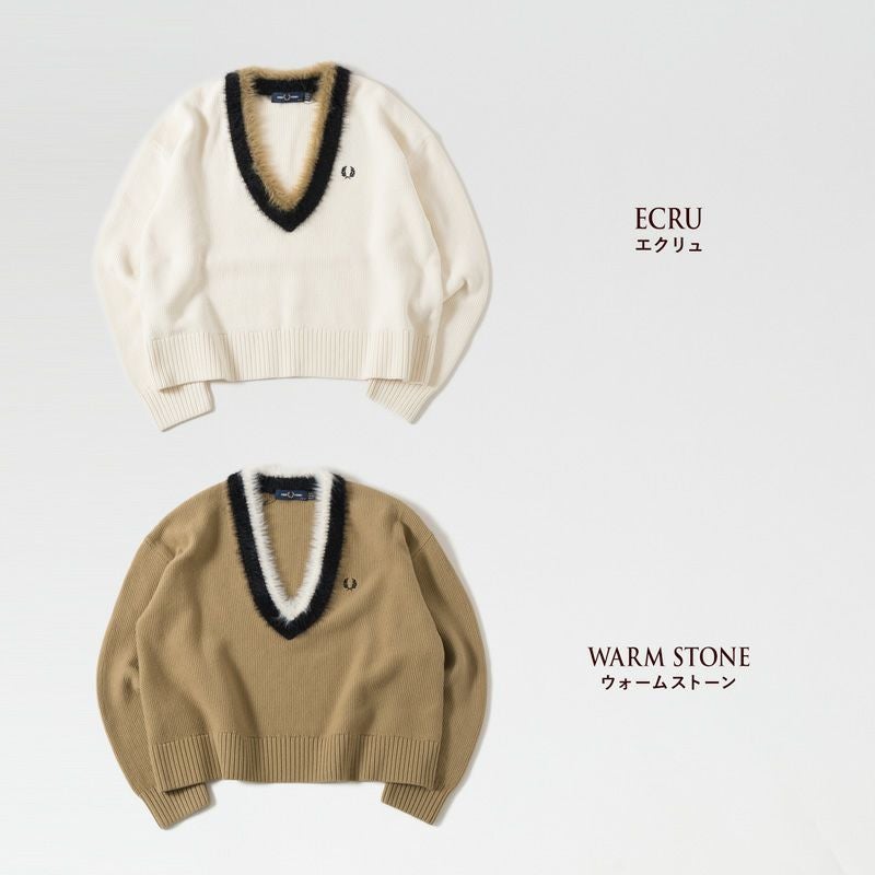 フレッドペリー FRED PERRY テクスチャード トリム Vネック ジャンパー