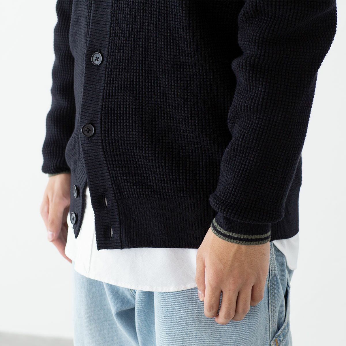 フレッドペリー FRED PERRY ワッフル ステッチ カーディガン K6508