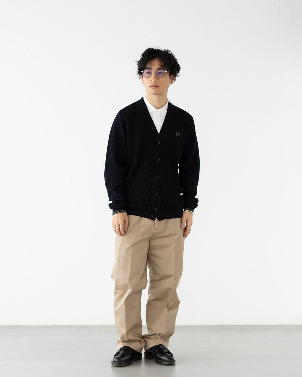 フレッドペリー FRED PERRY ワッフル ステッチ カーディガン K6508