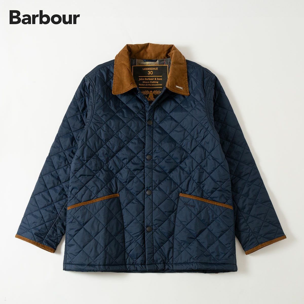 バブアー サマー リッズデイル ベスト レディース L 程/ Barbour 中綿 ナイロン キルティング 3ワラント フルジップ重ね着 ハイネック 紺 Barbour（バブアー） ベスト レディース キッズ ジュニア 子供