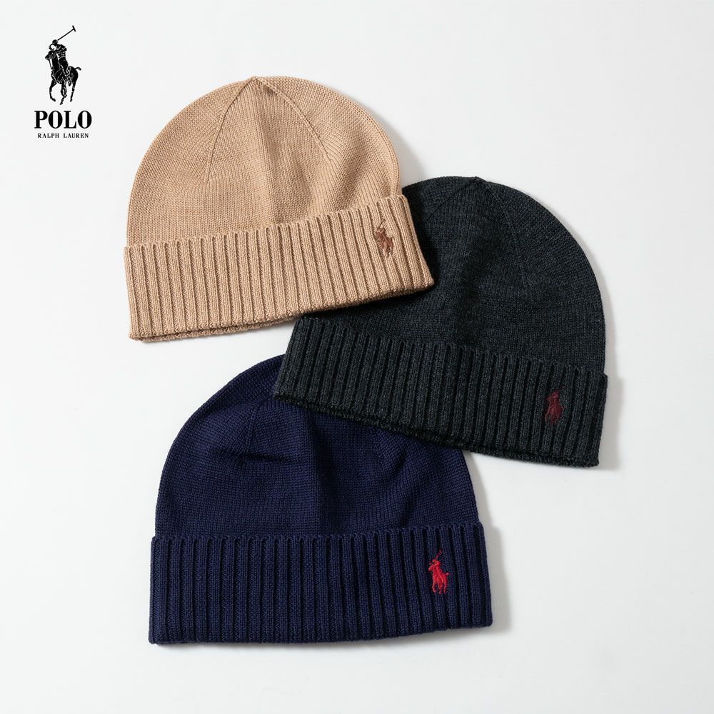 RALPH LAUREN ベージュ カシミア混ニット帽 POLO RALPH LAUREN（ポロ・ラルフローレン） マフラー ニット帽 PC0835