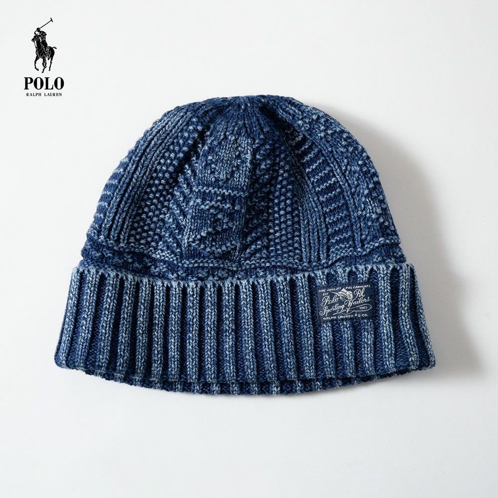 ポロ ラルフローレン ニット帽 POLO Ralph Lauren インディゴ アンカー