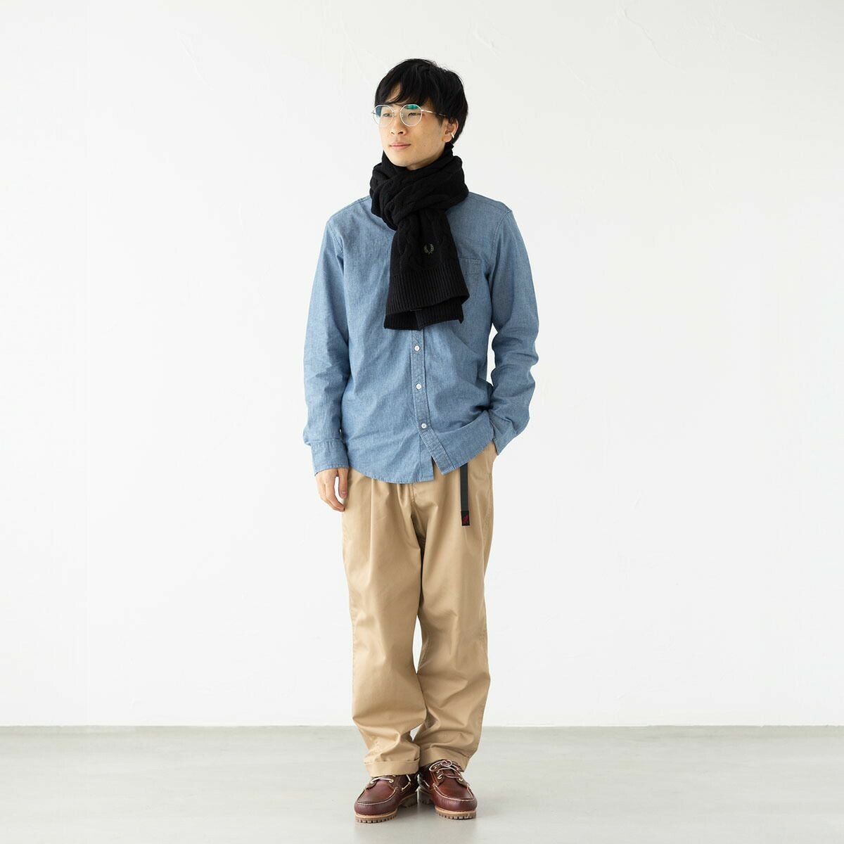 フレッドペリー マフラー FRED PERRY ラムウール ケーブル 編み ニット