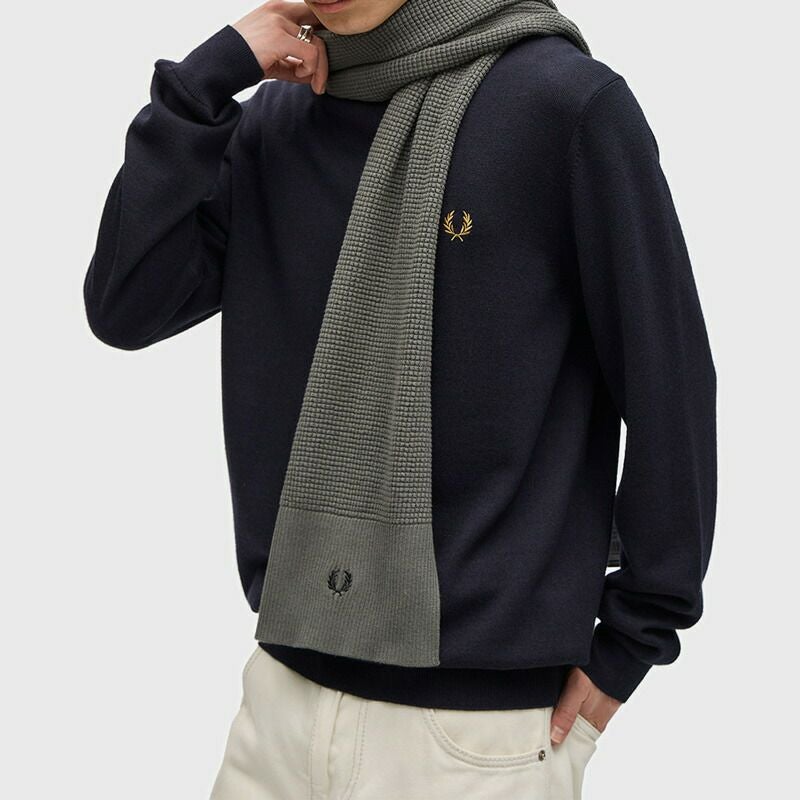 フレッドペリー マフラー FRED PERRY ワッフル 編み ニット スカーフ
