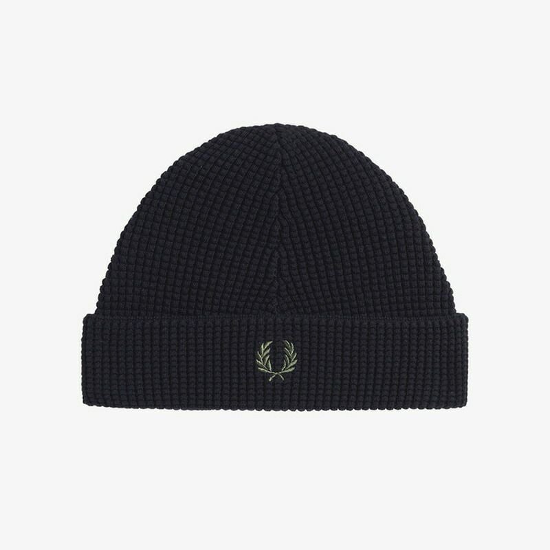 フレッドペリー ニット帽 FRED PERRY ワッフル ニット ビーニー C8130