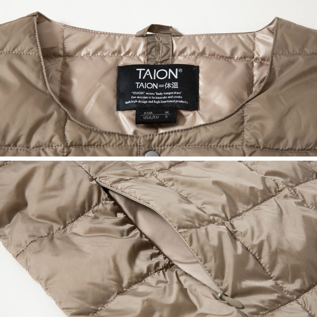 TAION タイオン CR バルカラーコートダウン(TAION-CR01B) S 選べるダウンライナー】タイオン CR バルカラーコート ＋ダウンベスト