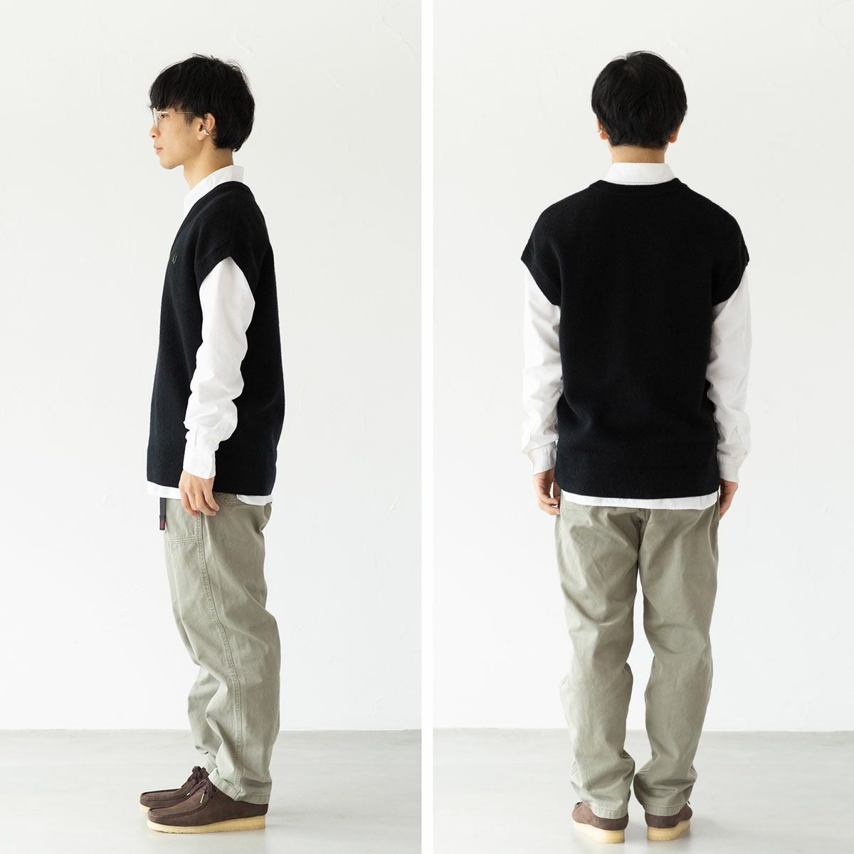 フレッドペリー FRED PERRY ニット ベスト ラムウール タンク ドロップ