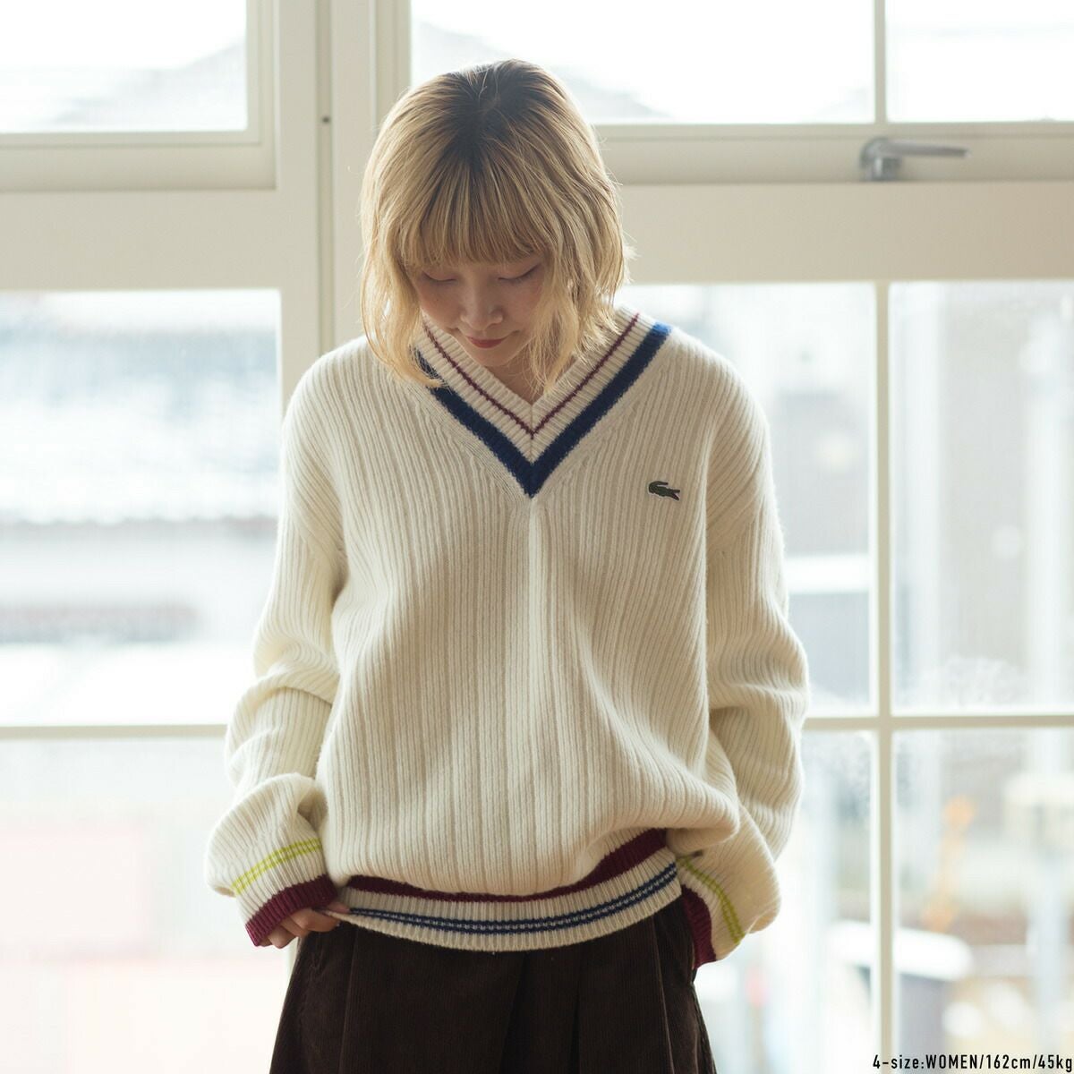 ラコステ Vネック リブニット セーター LACOSTE AH3133-10 メンズ