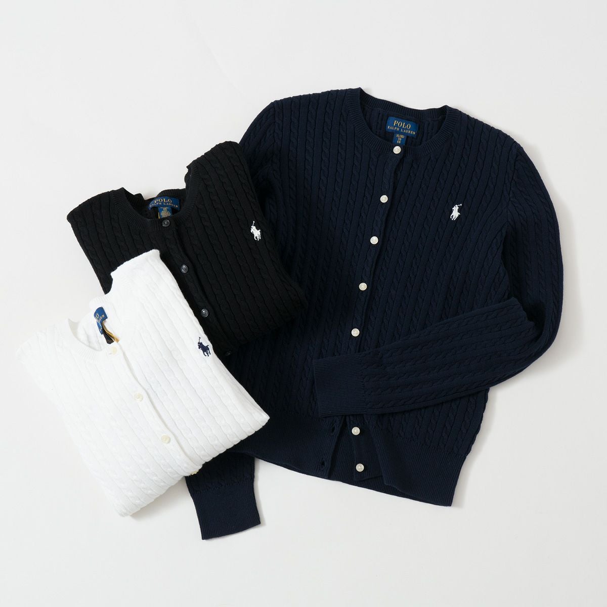 【極美品】✨POLO RALPH LAUREN コットン ケーブル カーディガン POLO RALPH LAUREN（ポロ・ラルフローレン） カーディガン ケーブル