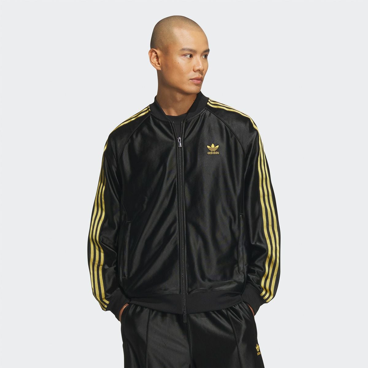 アディダス 光沢 ジャージ 黒×金 JZO91 スーパースター パック