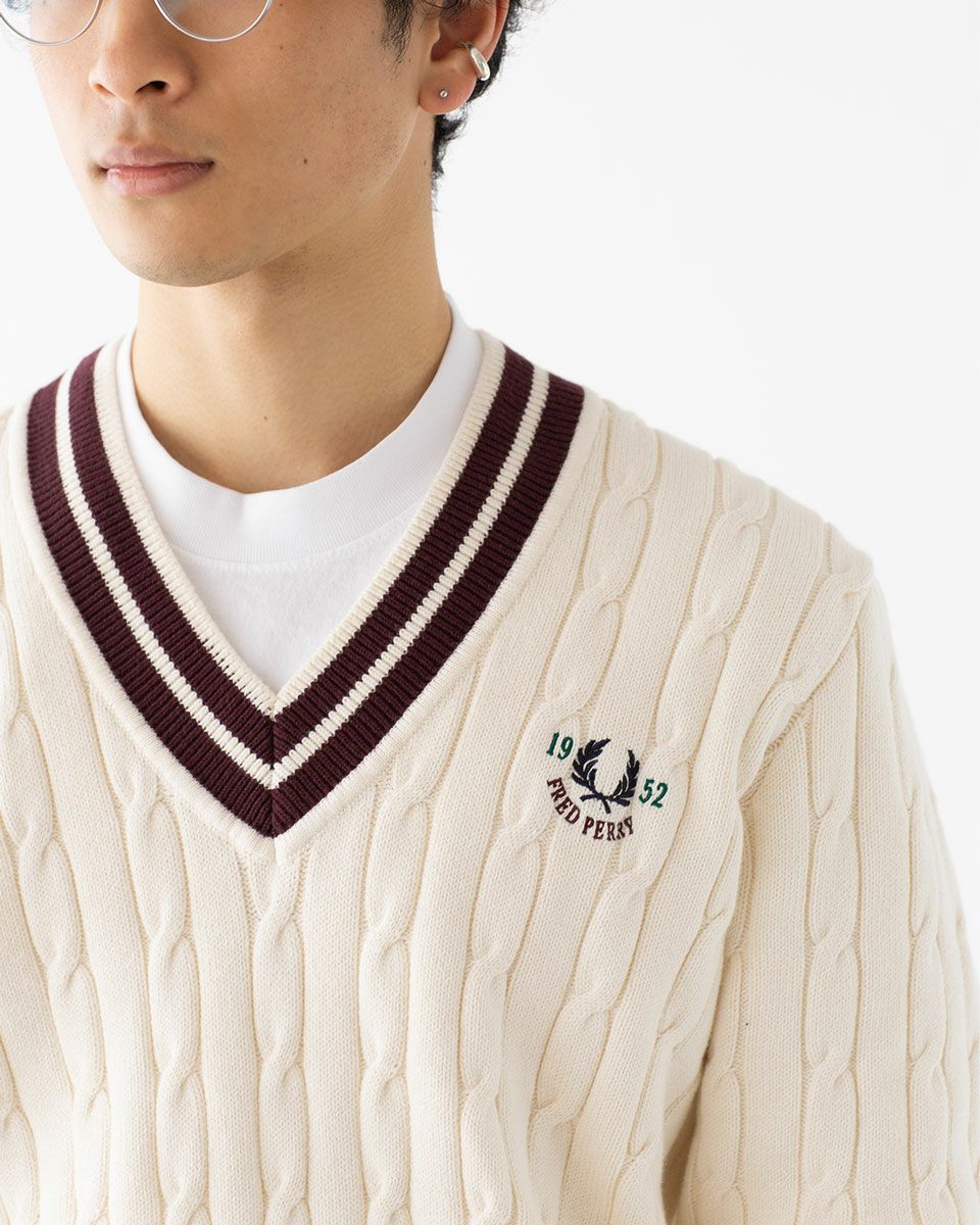 フレッドペリー FRED PERRY ケーブル ニット テニス ジャンパー K9722