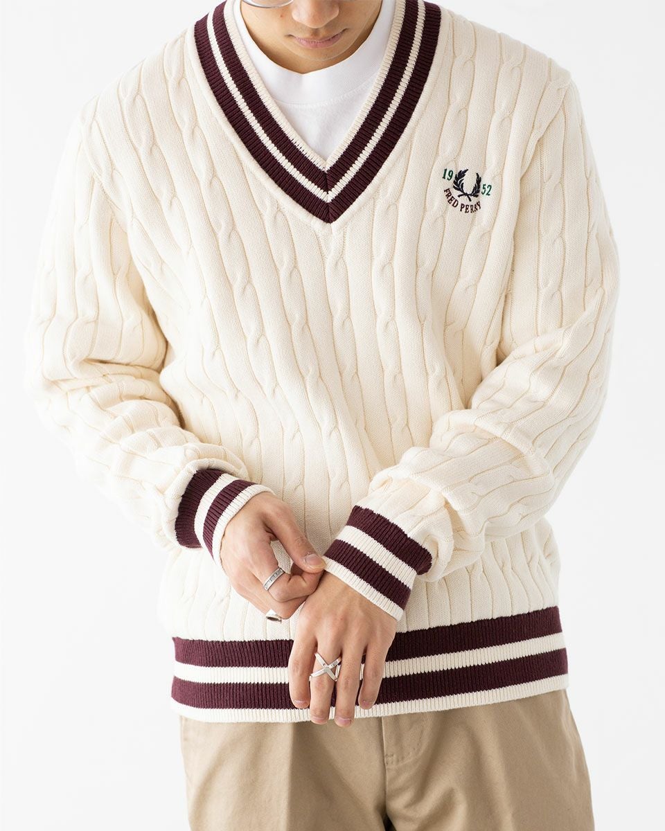 フレッドペリー FRED PERRY ケーブル ニット テニス ジャンパー K9722