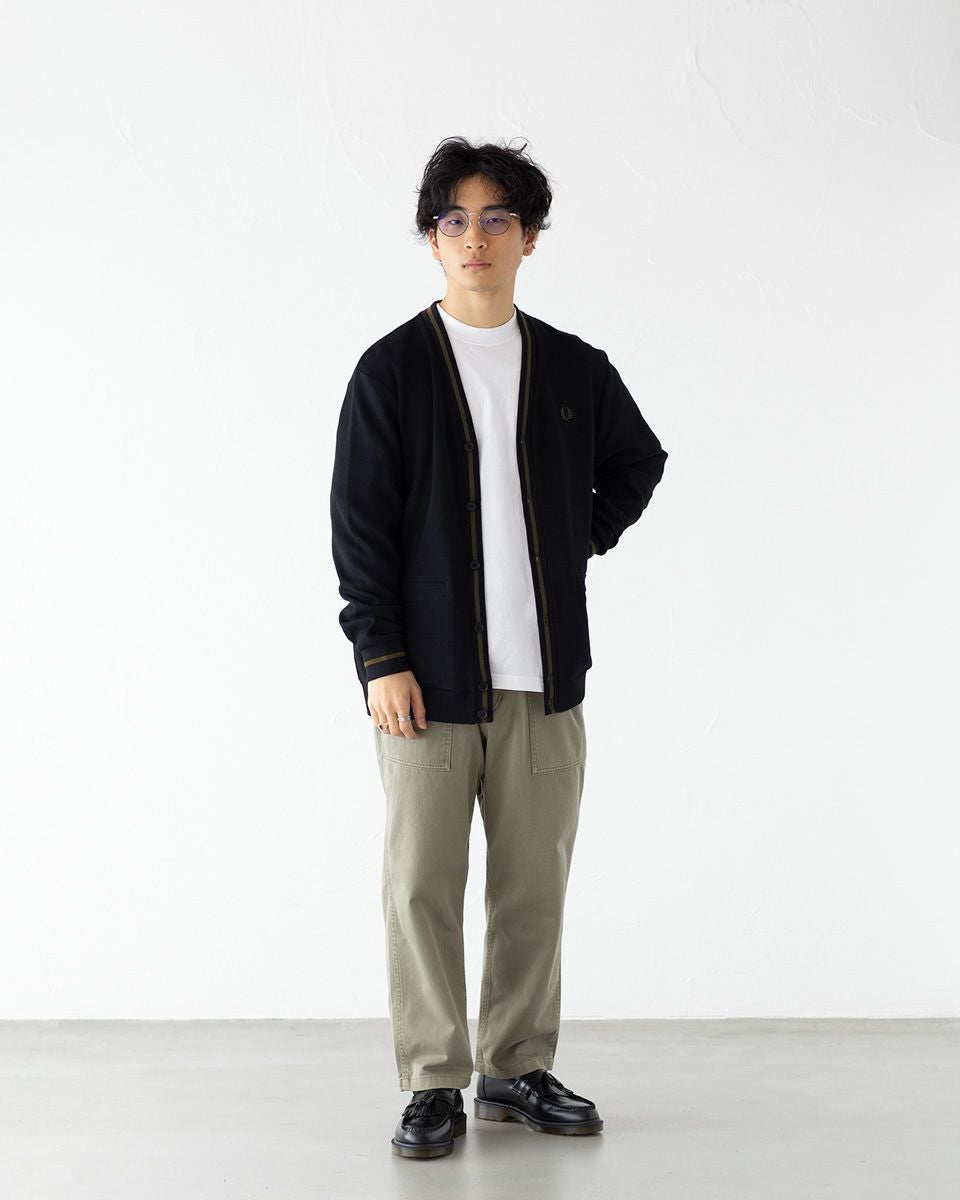 フレッドペリー FRED PERRY カーディガン ティップ ピケ テクスチャー