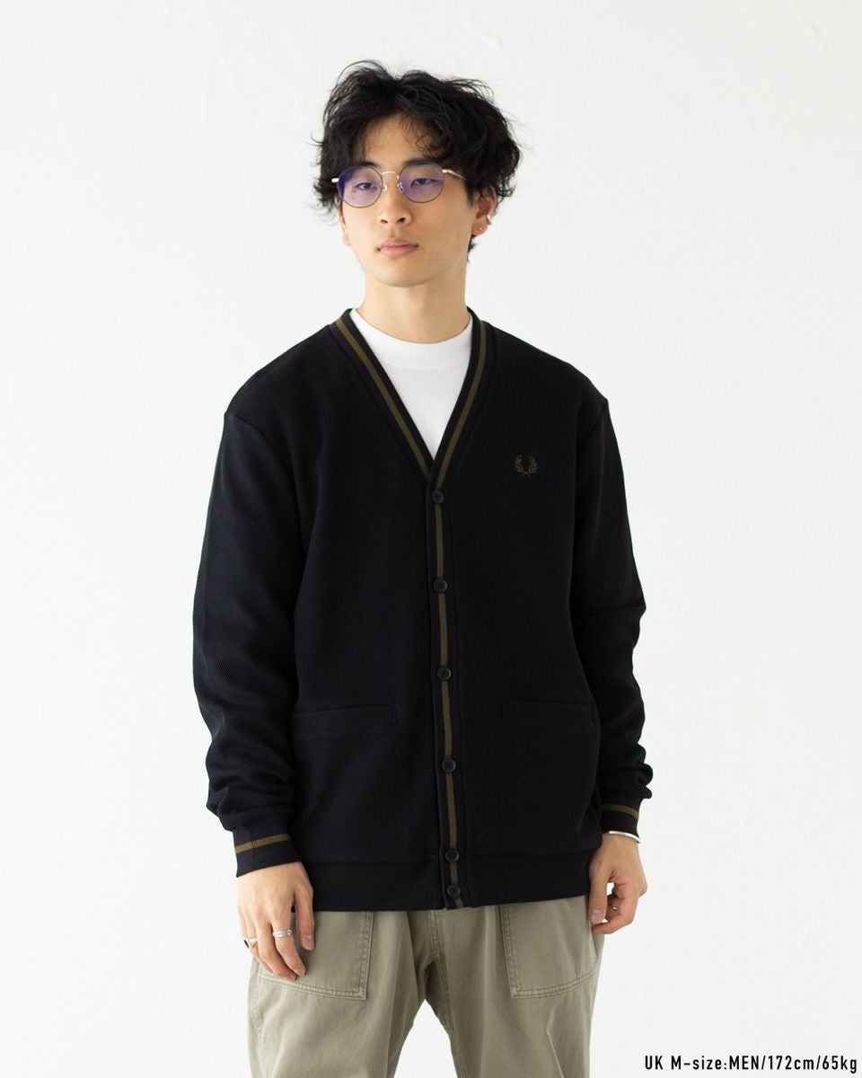 フレットペリーブラックカーディガン 楽天市場】フレッドペリー FRED PERRY カーディガン ティップ ピケ
