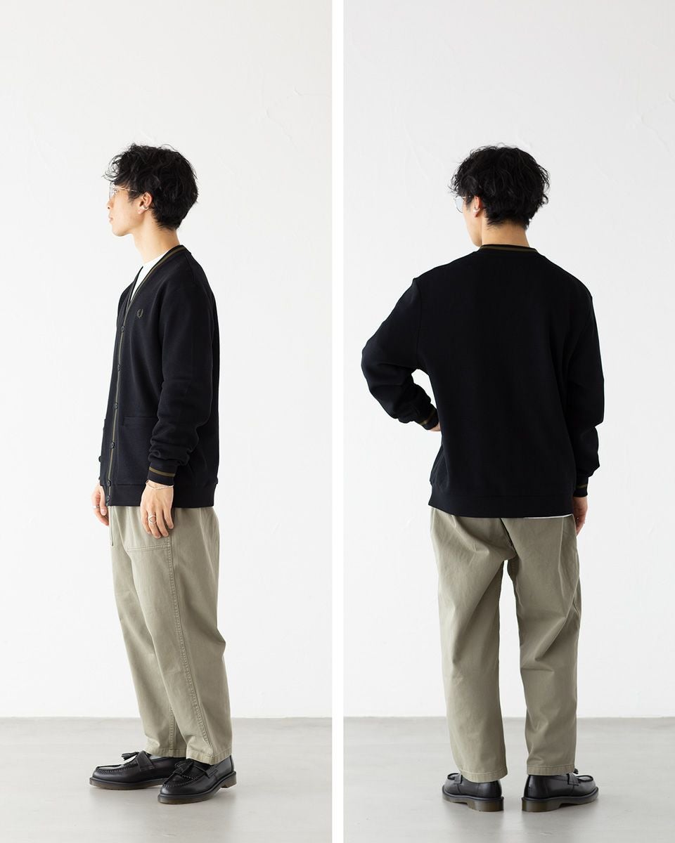フレッドペリー FRED PERRY カーディガン ティップ ピケ テクスチャー