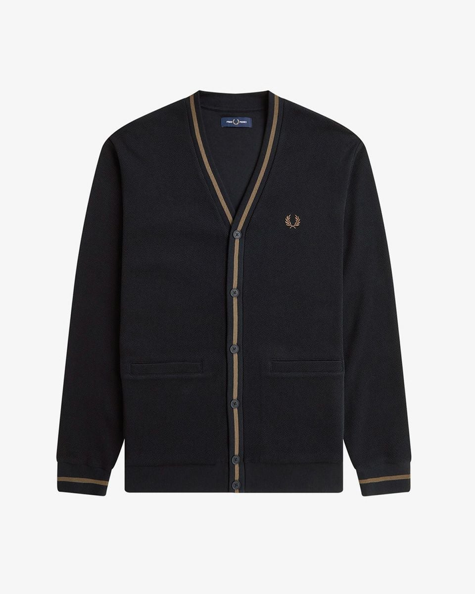 フレッドペリー FRED PERRY カーディガン ティップ ピケ テクスチャー