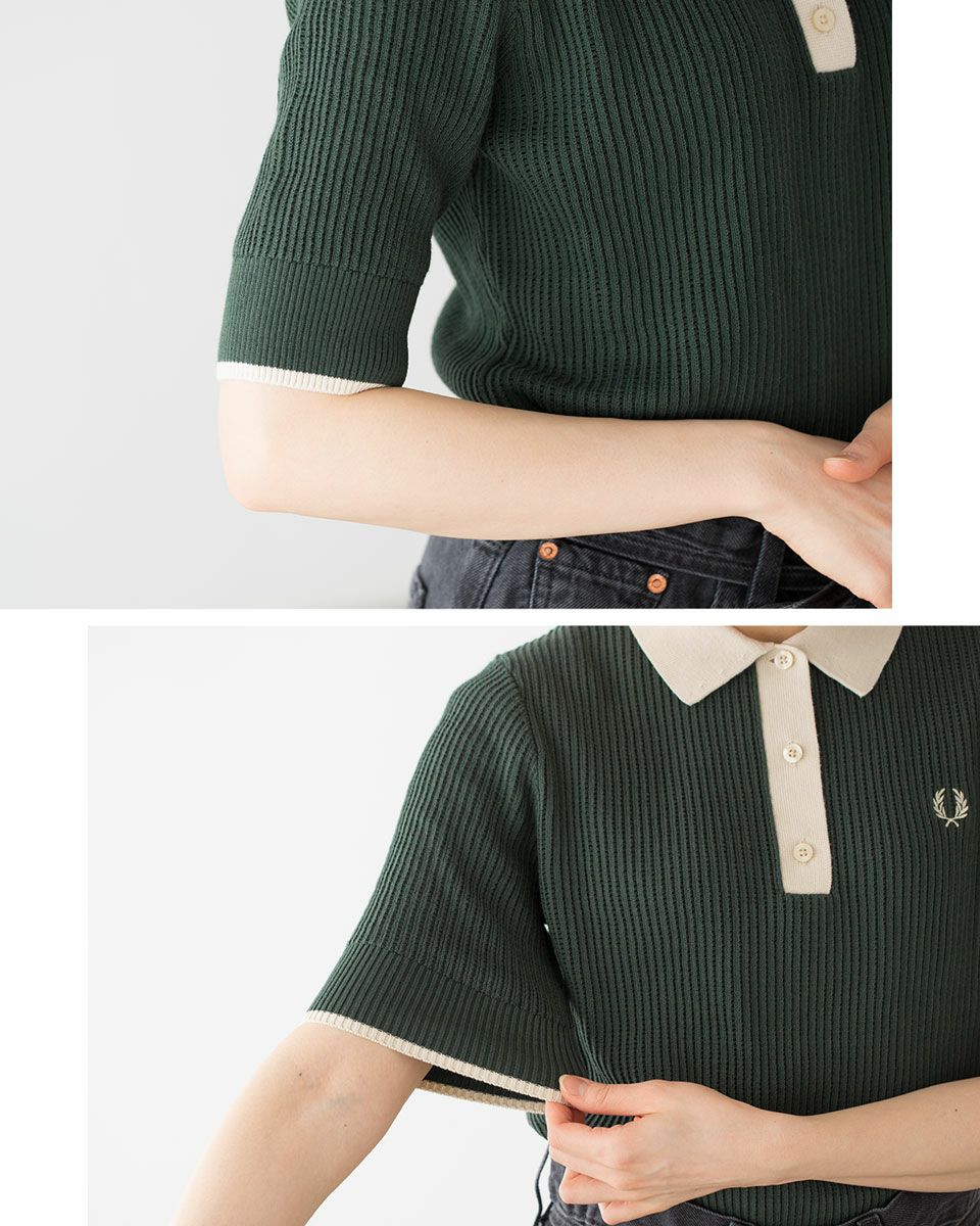 フレッドペリー メッシュ ニット ポロシャツ FRED PERRY K9113