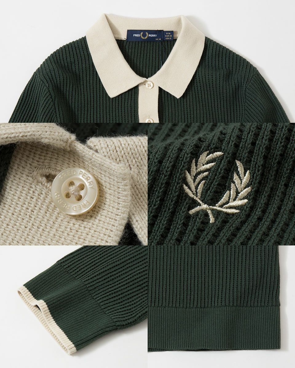 フレッドペリー メッシュ ニット ポロシャツ FRED PERRY K9113