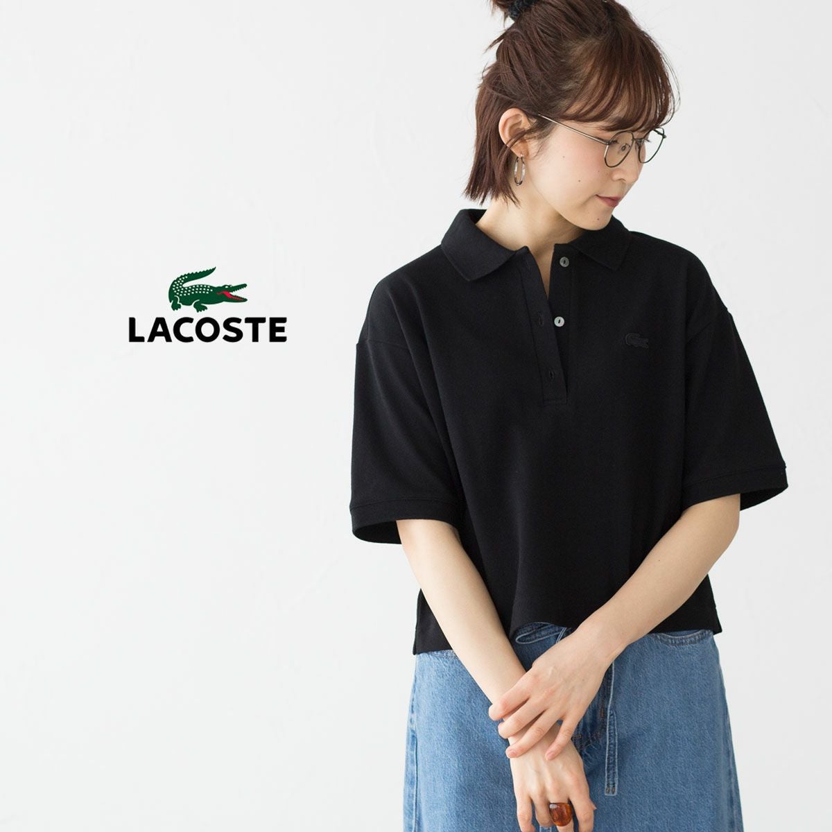 ラコステ クロップド ポロシャツ LACOSTE PF007J レディース｜ココチヤ