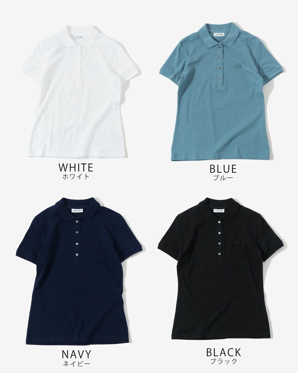ラコステ レディース ストレッチ コットン ピケ ポロシャツ LACOSTE