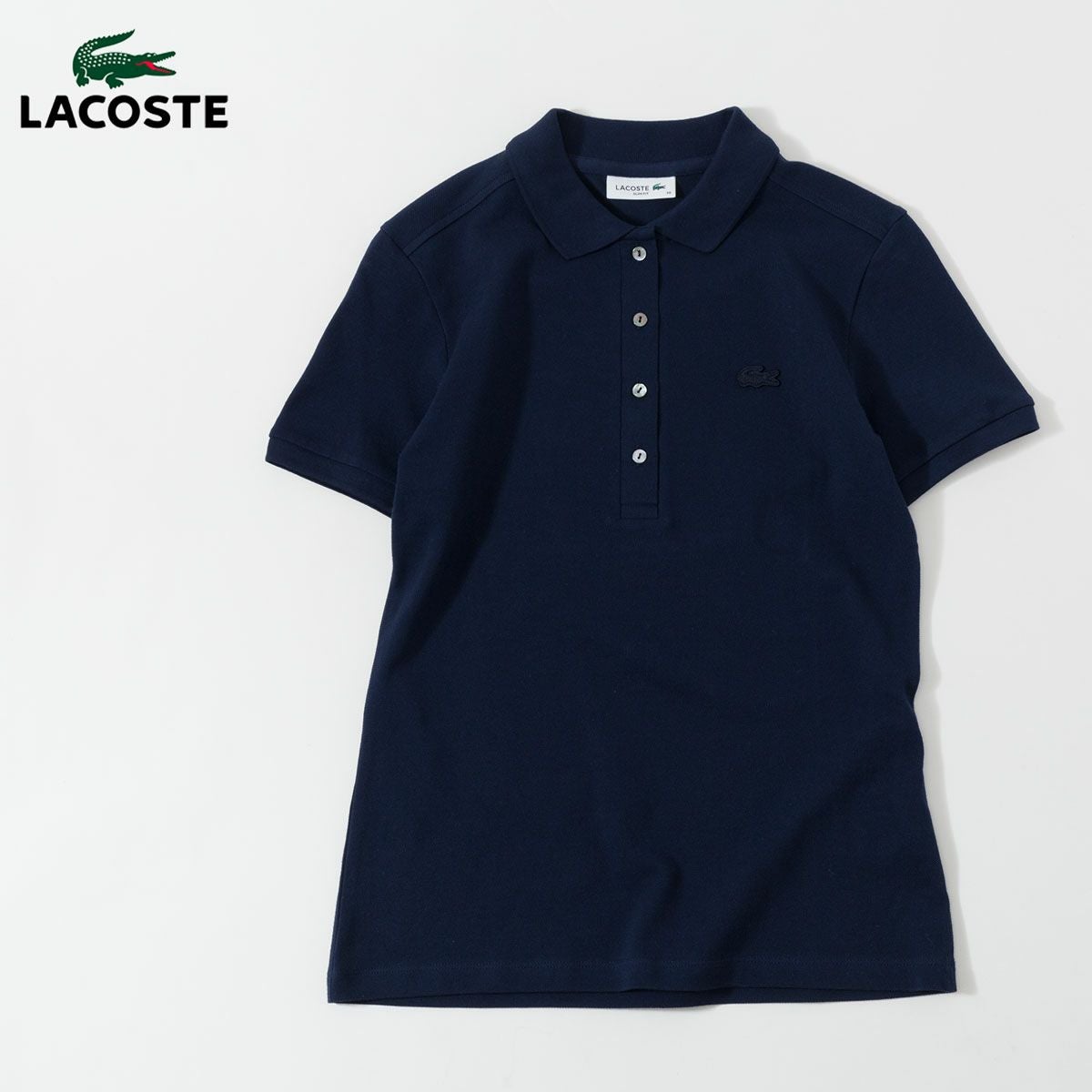 ラコステ レディース ストレッチ コットン ピケ ポロシャツ LACOSTE