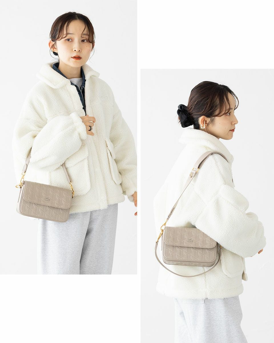 ラコステ マヘキ レザー メッセンジャーバッグ LACOSTE NF4712MH