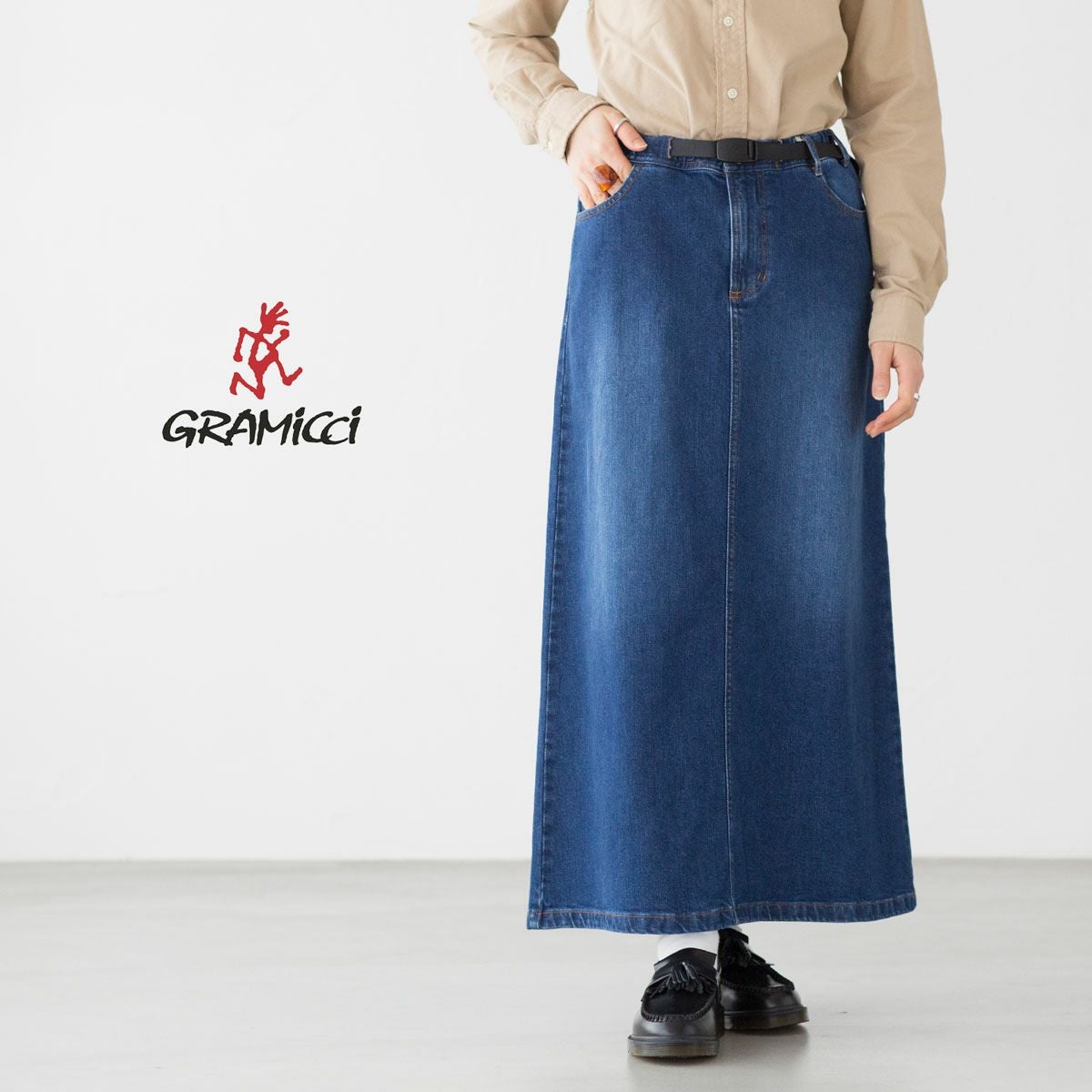グラミチ ストレッチ デニム Aラインスカート Gramicci GLSK5-SJP07