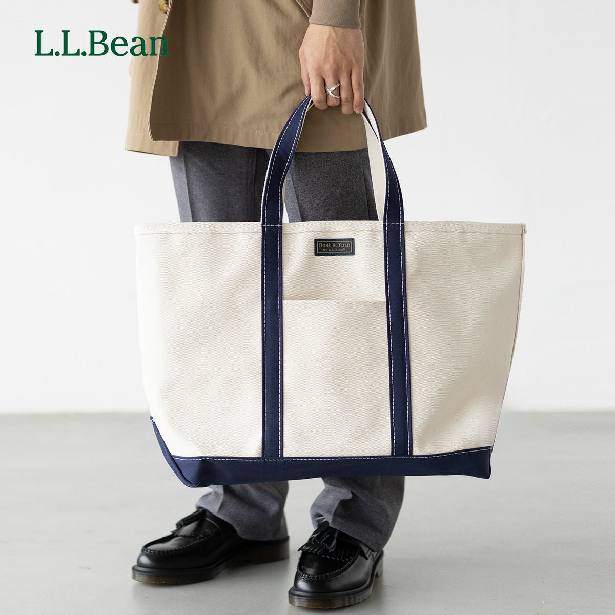 エルエルビーン ジップトップ BOAT AND TOTE ラージ美品　USA製 L.L.Bean（エルエルビーン） トートバッグ ボート・アンド・トート