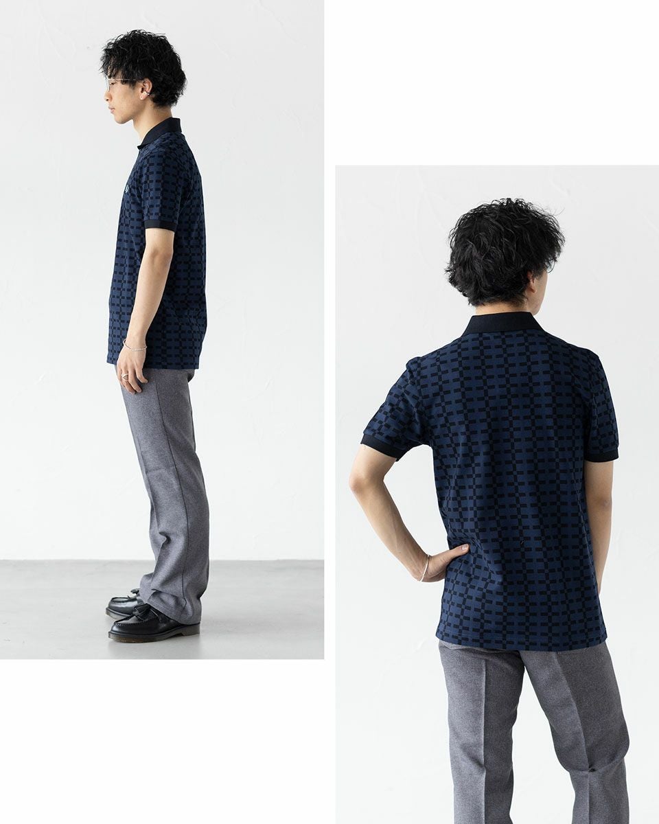 フレッドペリー FRED PERRY ジャガード プリント ポロシャツ M9835