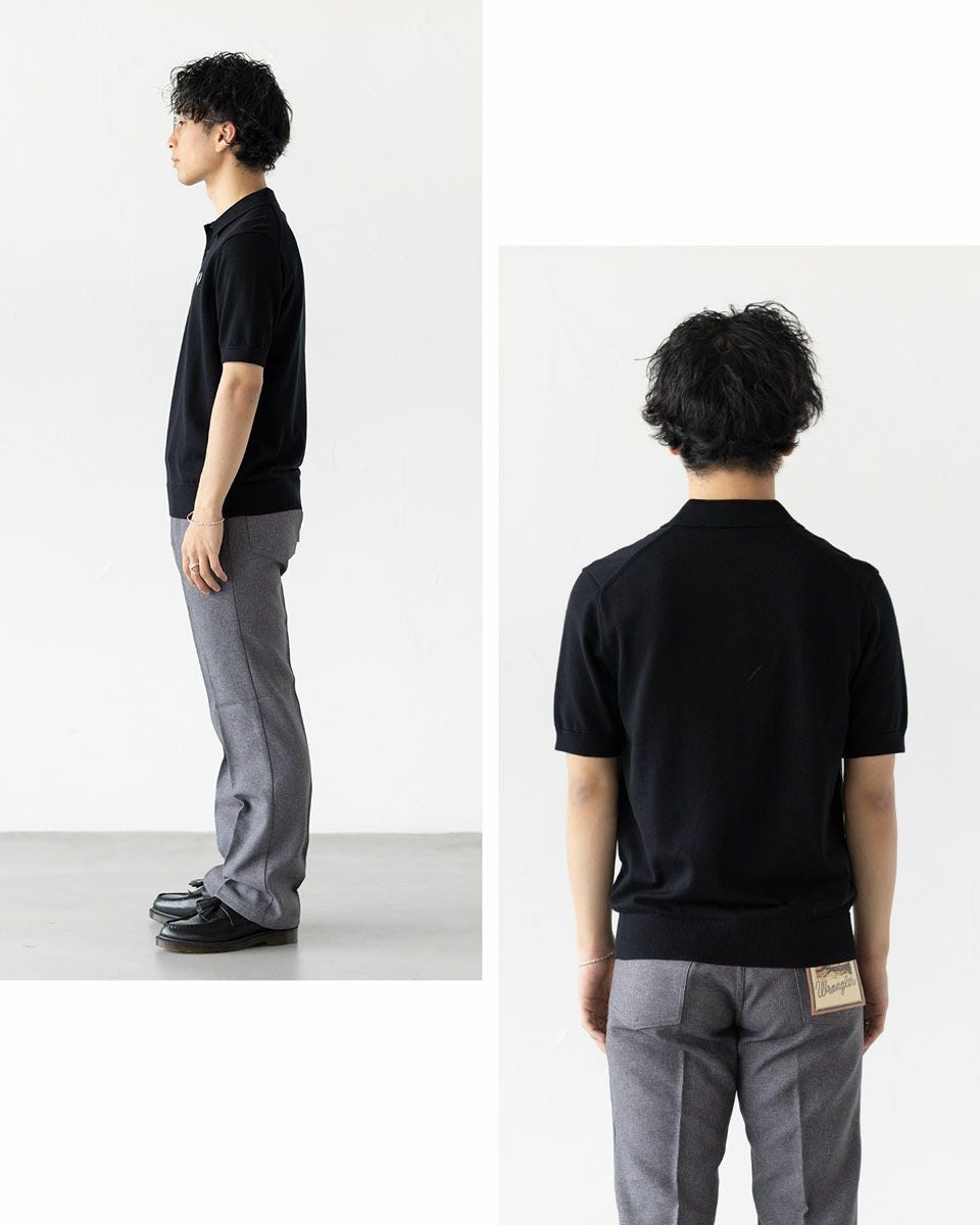 FRED PERRY フレッドペリー　ロングスリーブ ニットシャツ　グリーン フレッドペリー ニット ポロシャツ FRED PERRY ニット シャツ K9725