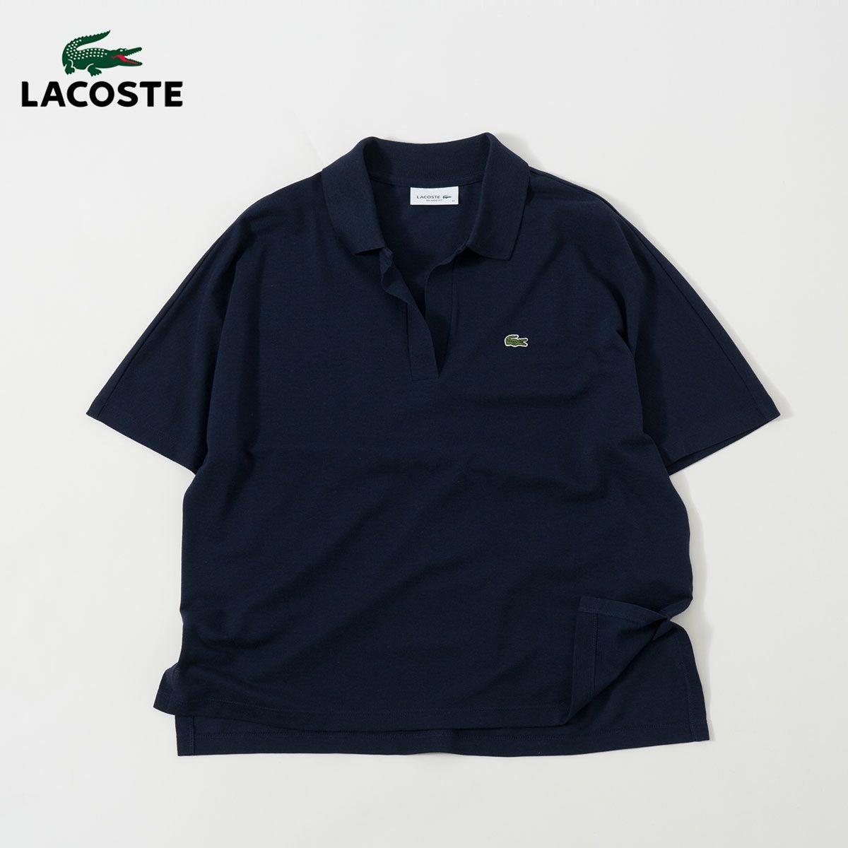 ラコステ スキッパー ネック ポロシャツ LACOSTE PF1123-10レディース