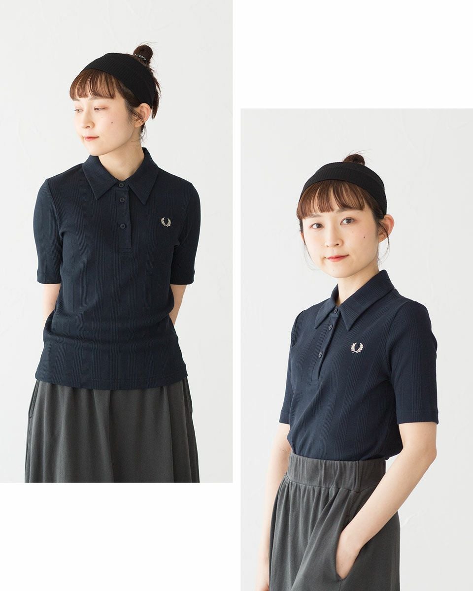 フレッドペリー リブ ポロ シャツ 半袖 FRED PERRY G9169 レディース