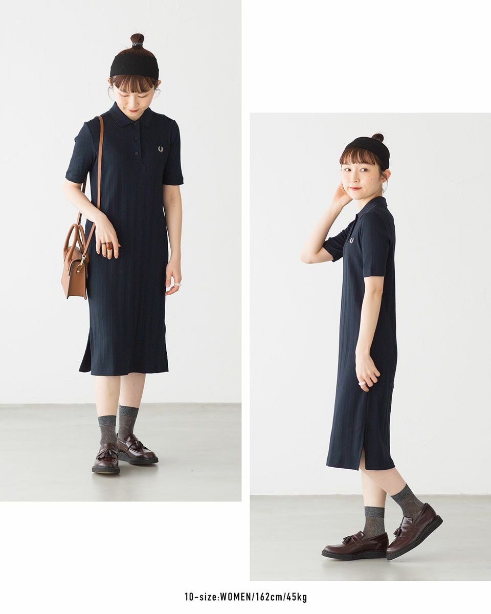 フレッドペリー リブ ポロ シャツ ドレス D9169 FRED PERRY レディース