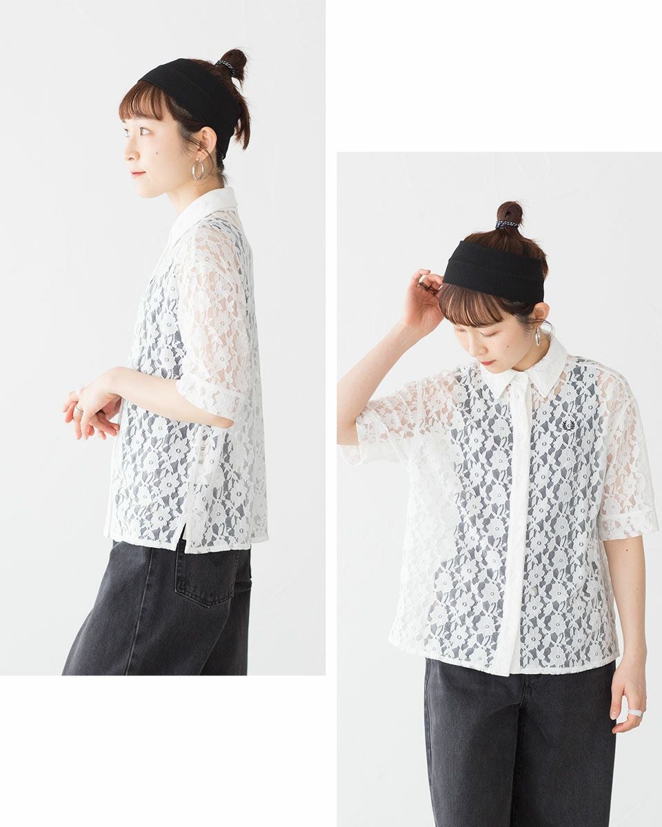 フレッドペリー 総レース シアー シャツ FRED PERRY G9170 レディース