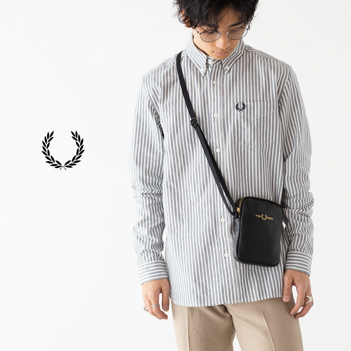 新品未使用品　FRED PERRY フレッドペリー ウエストバッグ　ショルダー FRED PERRY（フレッドペリー） ボディバッグ Nylon Twill Leather
