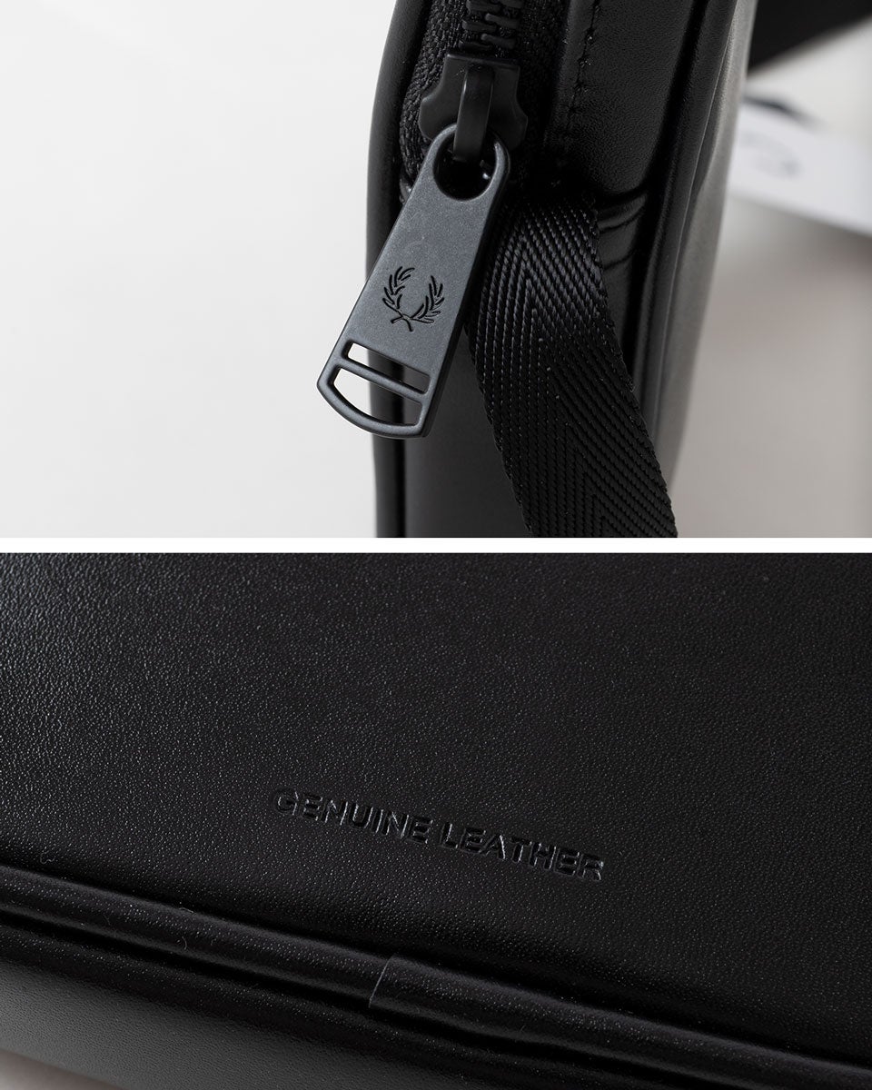 FRED PERRY スムースレザーサイドバッグ/ショルダーバッグ【新品】 フレッドペリー スムース レザー スモール サイドバッグ FRED PERRY