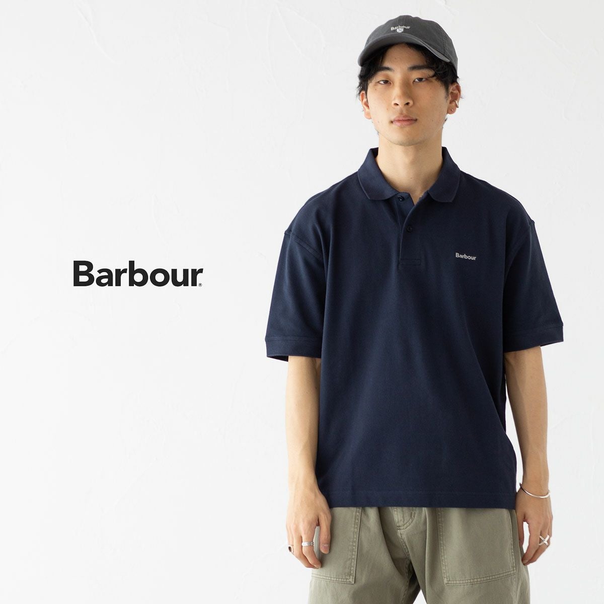 バブアー ヘクサム オーバーサイズド ポロシャツ Barbour MML1469