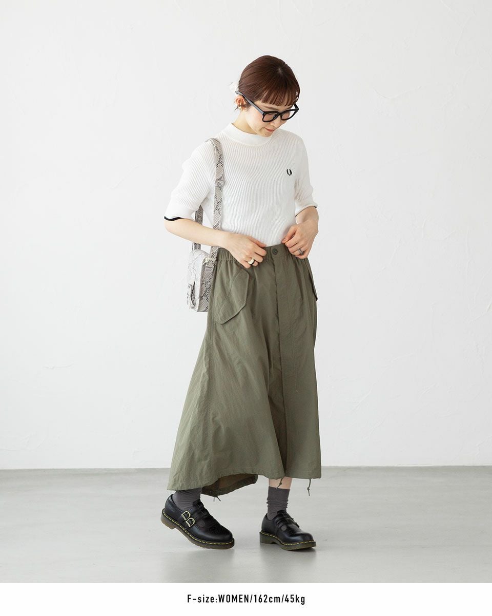 キッフェ ミリタリー ナイロン ロング スカートフィッシュテール KIFFE