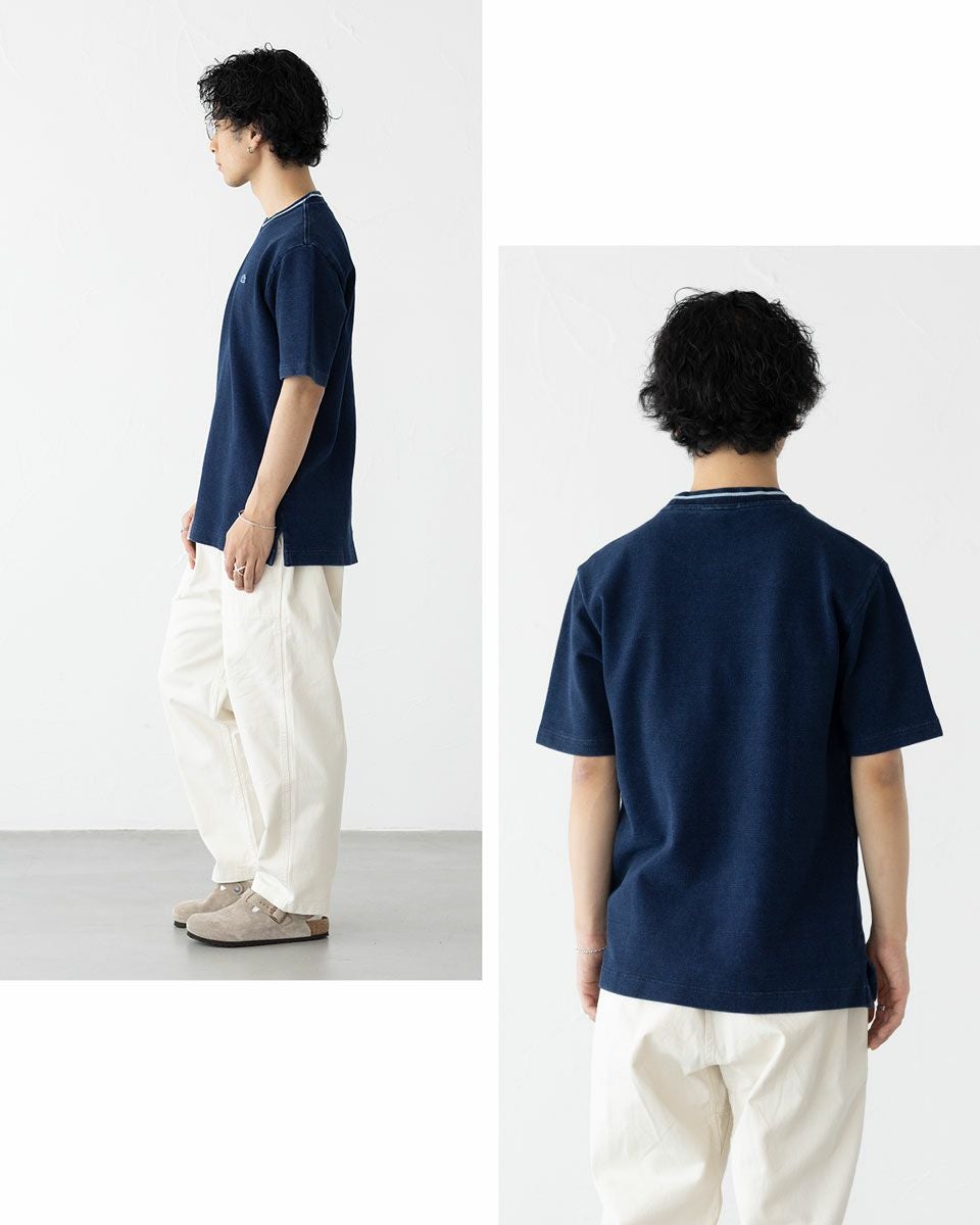 ラコステ 配色 リブニット インディゴ Tシャツ LACOSTE TH019J-99 藍染