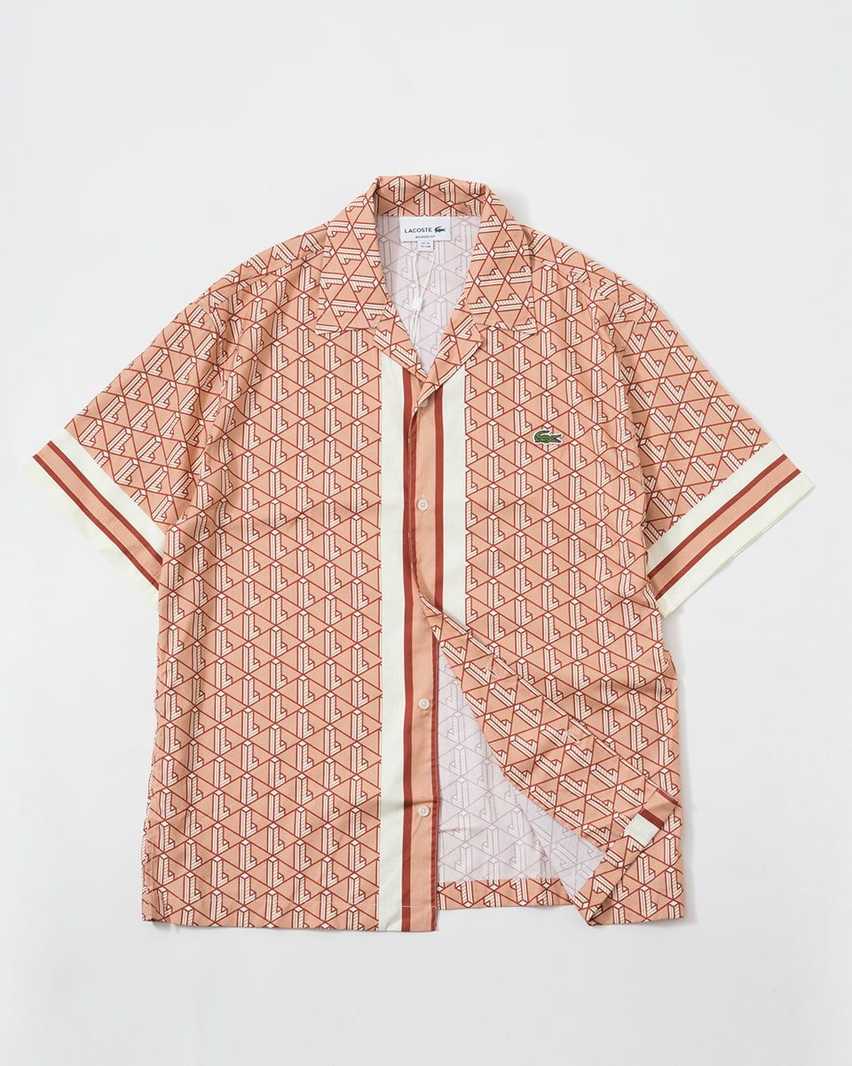 ラコステ モノグラム オープンカラー シャツ LACOSTE CH9094-10 メンズ